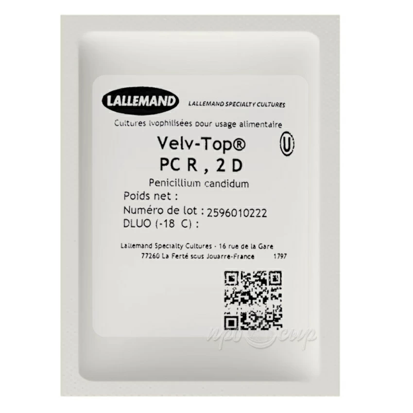 Плесень Lallemand Velv-Top® P.Candidum "R" (2D) (на 100 литров молока) Плесень Lallemand Velv-Top® P.Candidum "R" (2D) (на 100 литров молока)